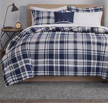 Madison Park Essentials Patrick Reversible Comforter Set With Bed Sheets, Navy Blue, Twin
