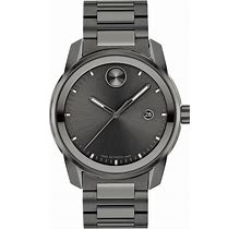 Movado Men's Bold Verso Swiss Quartz 3 Hand Watch With Stainless Steel Bracelet, Grey