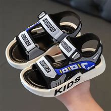 JIAGEYA Trendy Breathable Open Toe Sandals For Boys, Lightweight Wear-Resistant Anti Slip Sandals For Indoor Outdoor Beach, All,Blue,Unique,Temu