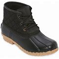 St. John's Bay Womens Denton Flat Heel Rain Boots | Black | Regular 6 | Boots Rain Boots | Spring Fashion