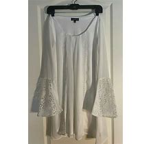 Sequin Hearts Women's Shift Dress White W/ Bell Sleeves. Size S