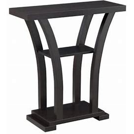 Red Barrel Studio® Console Table Rectangular Table Top Open Storage Shelf Curve Legs Pedestal Style Base Wood In Brown | Wayfair