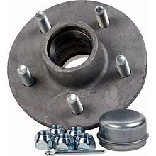 CE Smith - Galvanized Trailer Hub Kit - Tapered Spindle, 5" X 4.5" Stud - Includes Lug Nuts And Cotter Pin - Silver