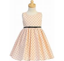 Swea Pea & Lilli M758 Blush Pink Polka Dot Dress W/ Belt - Size: 4T | Pink Princess