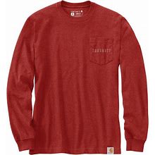 Carhartt Mens 105426 Closeout Loose Fit Heavyweight Long-Sleeve Pocket Tough Graphic T-Shirt - Chili Pepper Heather X-Large Tall