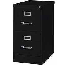 Hirsh Industries 14410 Black Two-Drawer Vertical Letter File Cabinet - 15" X 25" X 28 3/8"