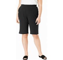 Plus Size Women's 7-Day Knit Bermuda Shorts By Woman Within In Black (Size 4X)