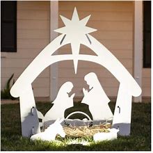 Best Choice Products 4ft Outdoor Nativity Scene, Weather-Resistant Decor, Chr...