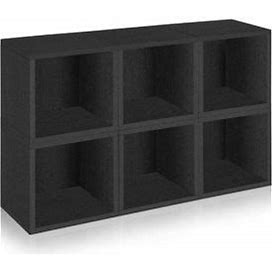 Way Basics Stackable Modular Storage 6 Cubes, Black