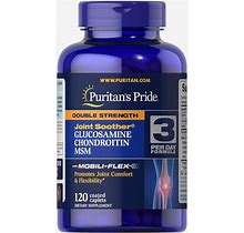 Puritans Pride Double Strength Glucosamine, Chondroitin & Msm Joint Soother-120 Caplets, 120 Count