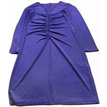 Narciso Rodriguez Women's Knee Length Purple Long Sleeve Dress Sz M