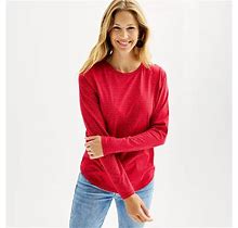 Women's Sonoma Goods For Life® Everyday Crewneck Long Sleeve Tee, Size: Large, Med Red