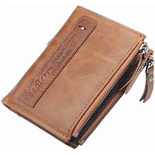 Men's Genuine Leather Cowhide Short Wallet Id Bifold Business Credit