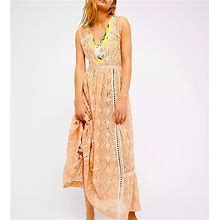 Free People Dresses | Free People Shine On Midi In Peach One Size Beach Cover | Color: Orange/Pink | Size: One Size