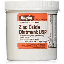 Rugby Zinc Oxide Ointment Diaper Rash Chaffed Skin Protectant, 16 Oz, 2 Pack