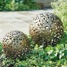 Butterfly Sphere Garden Sculpture - 10"H - Grandin Road