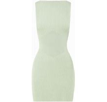Anna Quan - Tory Ribbed Mini Dress - Women - Cotton/Elastane/Nylon - 12 - Neutrals