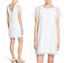 Madewell White Lace Lyric Dress Size 2 Shift Scalloped Hem Crochet