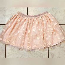 Btween Dresses | Euc Girls Gauzy Layered Star Skirt With Glitter Waistband, 10/12 | Color: Cream/Pink | Size: 10G