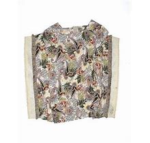 Chico's Short Sleeve Blouse: Gray Floral Tops - Women's Size Small