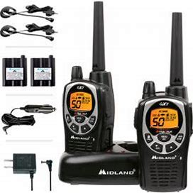 Midland® GMRS & FRS Two-Way Radio, 50 Channels, 462.55-467.7125 Mhz, Black/Silver, Pack Of 2