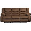 Signature Design By Ashley® Henderson Pad-Arm Reclining Sofa | Brown | Not Applicable | Sofas + Loveseats Sofas | Reclining