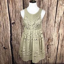 Free People Dresses | Free People Taupe Lace A-Line Dress Size 2 | Color: Tan | Size: 2