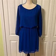 Express Dresses | Express Sheer Overlay Dress | Color: Blue | Size: M