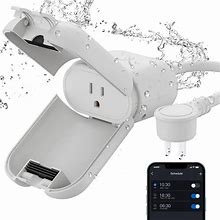 ELEGRP PQR10 Outdoor Smart Plug Waterproof IP66, Outdoor Wifi Plug Works With Alexa & Google Assistant, Smart Outdoor Outlet For String Lights, No
