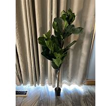 5' Faux Artificial Fiddle Leaf Tree In Starter Pot By Valerie Parr Hill