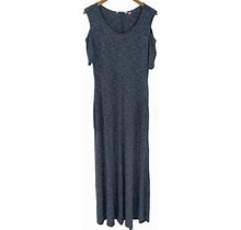 Soft Surroundings Electra Maxi Dress Heather Blue Stretch Soft Women Medium Tall