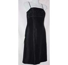 Ann Taylor 100% Silk Lbd Embroidered & Beaded Black Dress Size 4 Fully