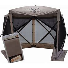 Gazelle G5 5-Sided Portable Gazebo Pop-Up Hub Screen Tent 3 Wind Panels Desert Sand 4-Person GK907