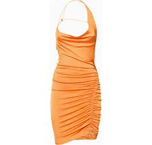 Et Ochs Women Draped Viscose Jersey Mini Halter Dress Orange 0
