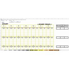 12 Month Excel Calendar Template | Calendar Planner
