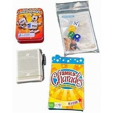 Dax 4 Games Bundle: United Airline Cards, Dice, Family Charades, Left Center Right - Toys & Collectibles
