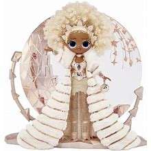 LOL Surprise Holiday OMG 2021 Collector NYE Queen Fashion Doll With Gold Fashions And Accessories New Yeara€™S Celebration Look Light Up Stand A€" Gre
