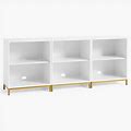 Blaire Triple 2-Shelf Low Bookcase & Base, Light Gray, UPS