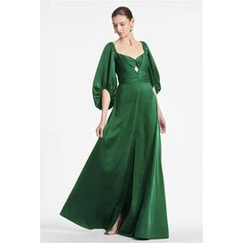 Sachin & Babi Angelina Charmeuse Gown - Emerald - Size 2