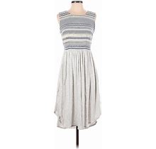 Left Coast By Dolan Casual Dress - A-Line: Ivory Stripes Dresses - Women's Size 0