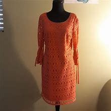 Madison Leigh Dresses | Lace Knit (Lightweight) Dress | Color: Orange | Size: 8