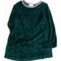 Miki Miette | Melanie Velvet Print Long Cuffed Sleeve Dress, Aspen (Green, Size 6M) | Maisonette