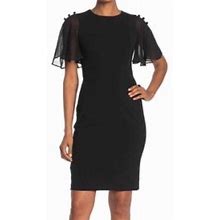 Calvin Klein Dresses | Calvin Klein Black Petite Lace Overlay Sheath | Color: Black | Size: 2