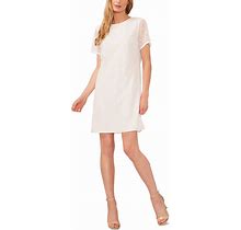 Cece Women's Lace Short-Sleeve A-Line Dress - New Ivory - Size S