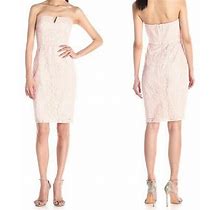 Donna Morgan Women's Pearl Lace Strapless Dress Pink Size 14