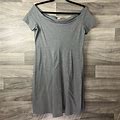 Old Navy Womens A Line Dress Gray Heathered Off Shoulder Short Sleeve