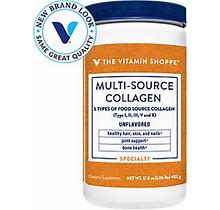 Multi-Source Collagen Powder - 5 Types Of Collagen To Support Hair, Skin & Nails - Unflavored (45 Servings)