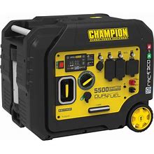Champion Power Equipment 5500W Electric-Start Dual-Fuel Portable Generator Inverter With CO Shield