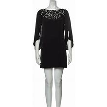 Milly Black Long Sleeves Dress Size 12 With Back Zipper Closure.