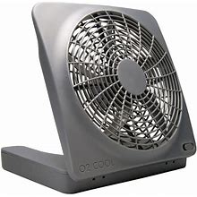 O2 Cool 10 Battery-Operated Fan With AC Adapter In Grey | Camping World